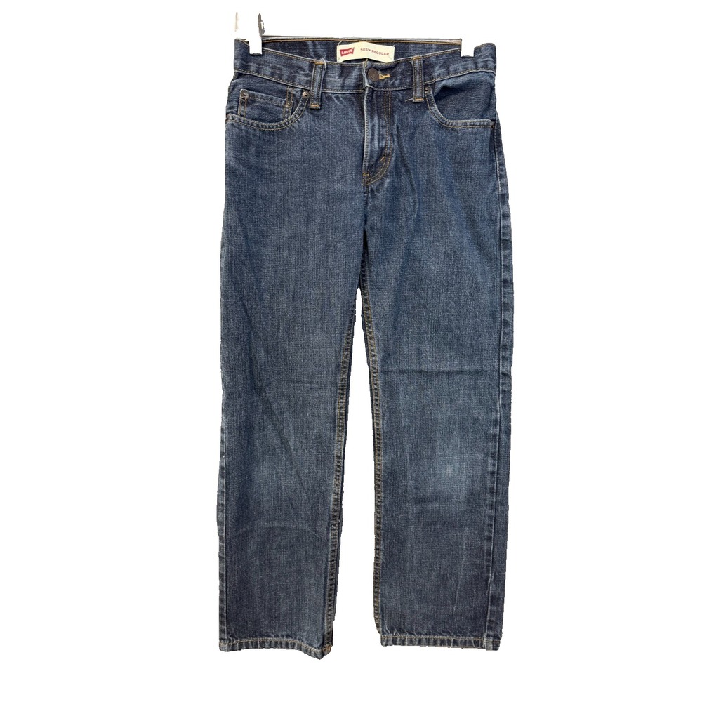 Levis‎ 505 Regular Fit Jeans Dark Wash Straight Leg Denim 27x27 14 Reg